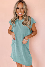 MIMI | Textured Ruched Sleeve Mini Dress 2