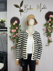 MYLAH | Elegant Striped Cardigan 2