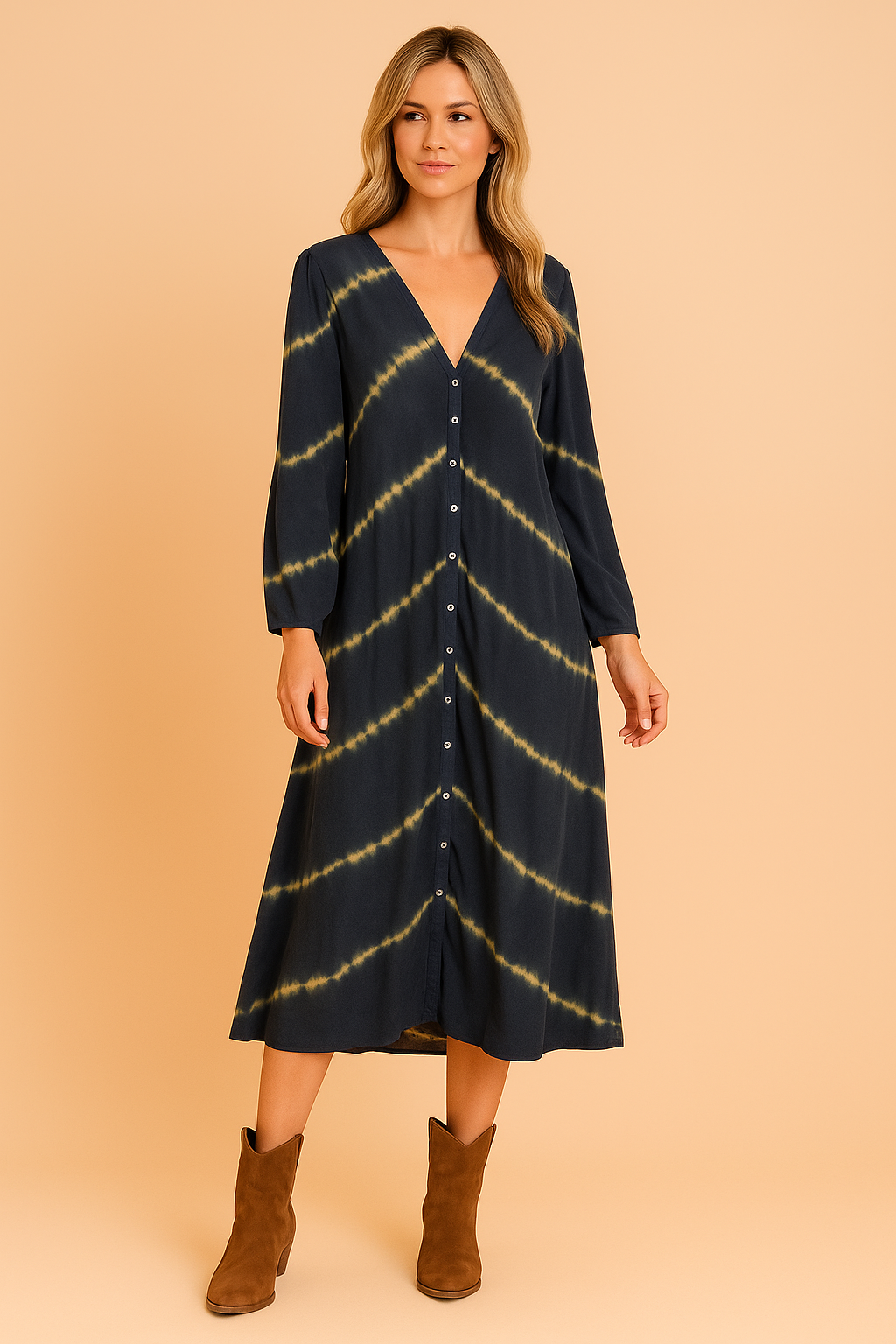 Maggie | Loose V-Neck Maxi Dress 0