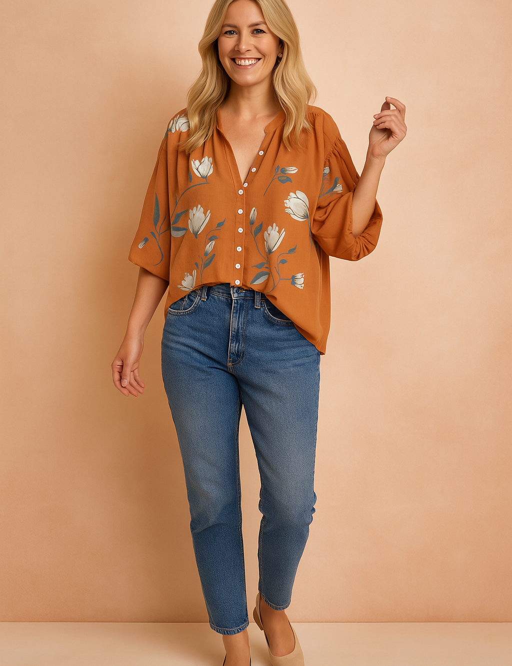 Maja | Shirt blouse with a floral print 0