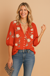 Maja | Shirt blouse with a floral print 1