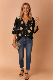 Maja | Shirt blouse with a floral print 2