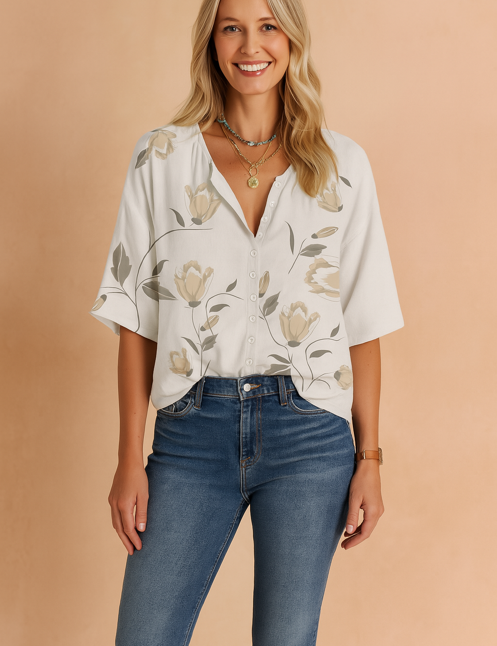 Maja | Shirt blouse with a floral print 4
