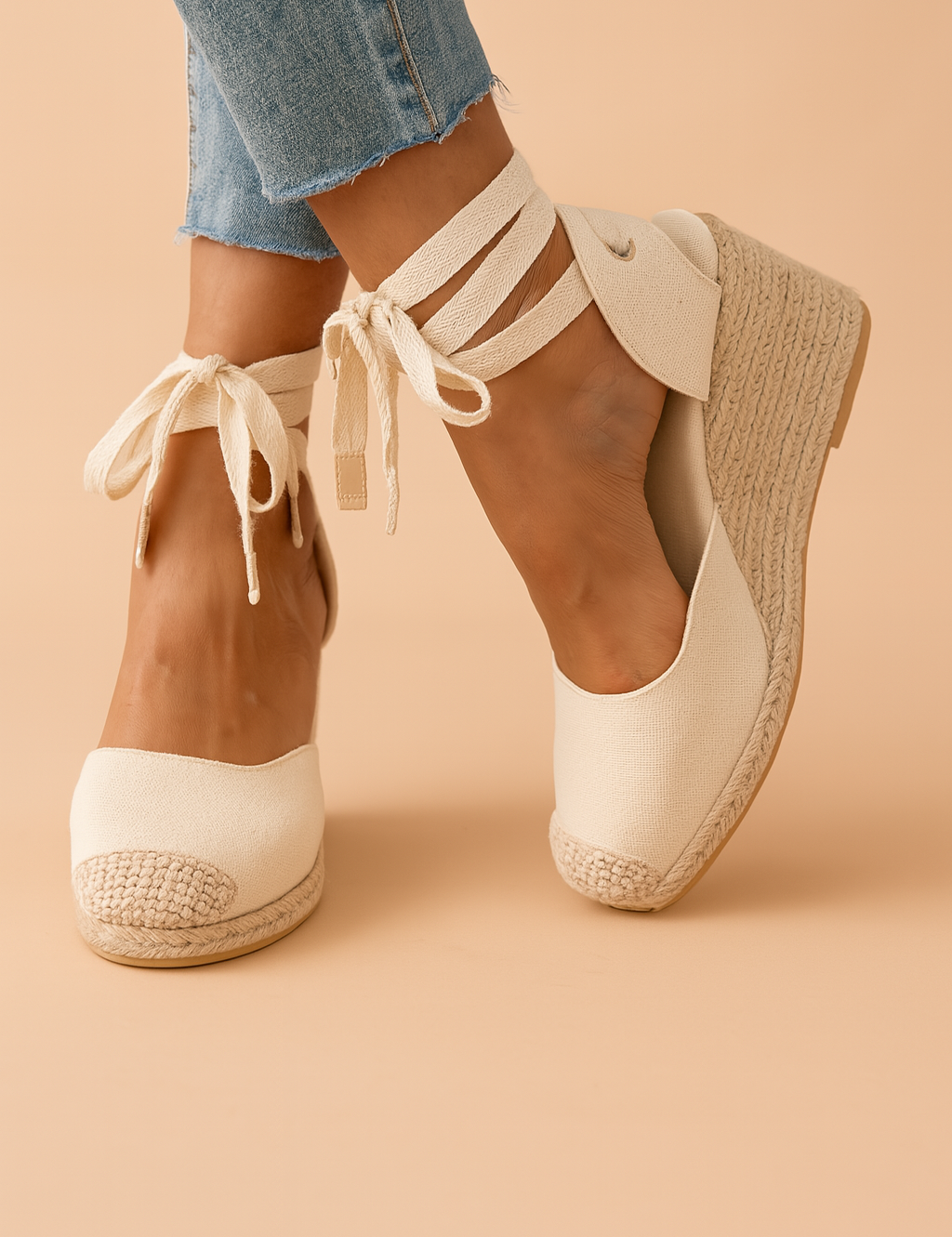 Maja | Wedge sandals with ties 0