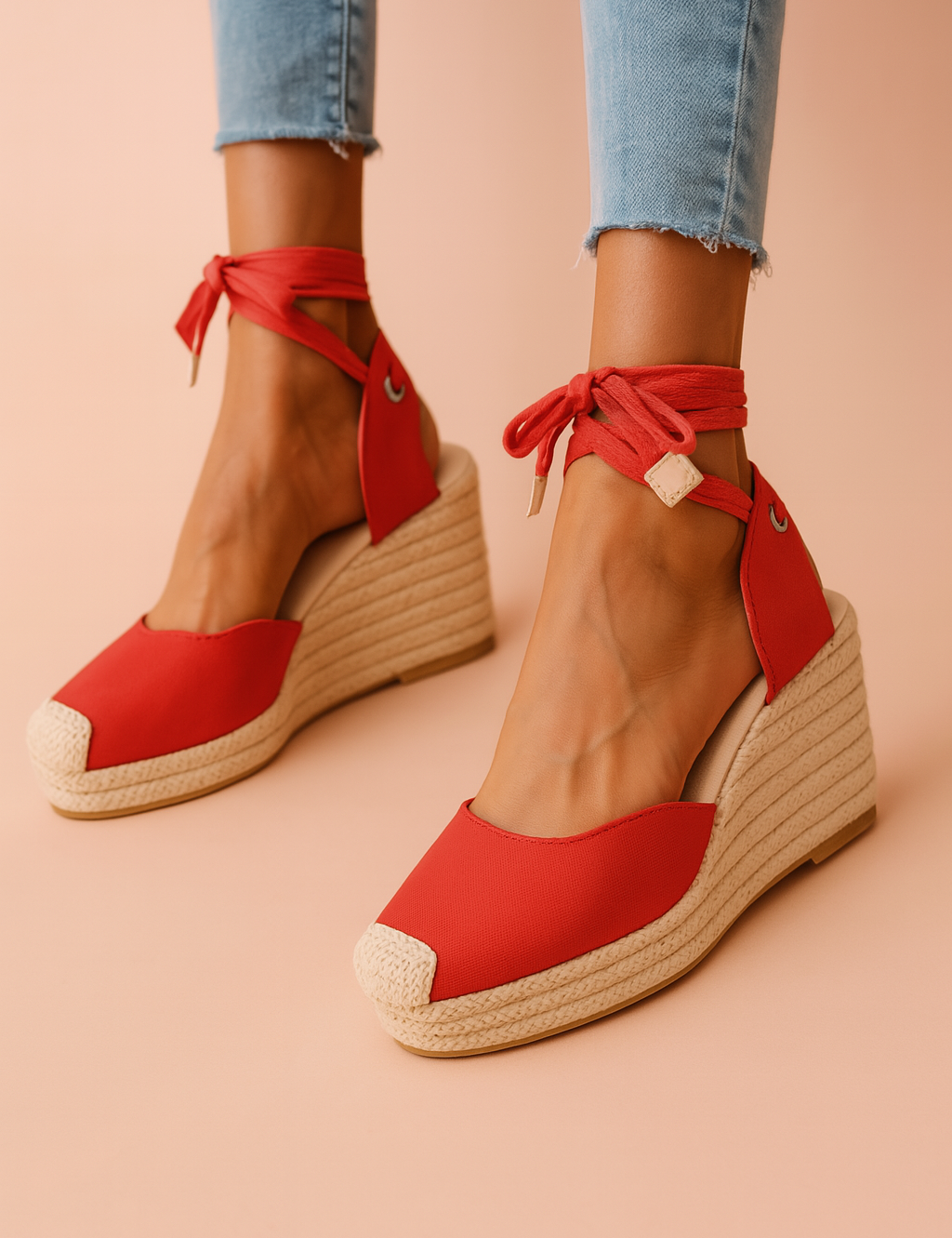 Maja | Wedge sandals with ties 1