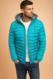 Maksymilian| Men's lightweight quilted jacket with a hood for everyday wear 3