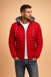 Maksymilian| Men's lightweight quilted jacket with a hood for everyday wear 4