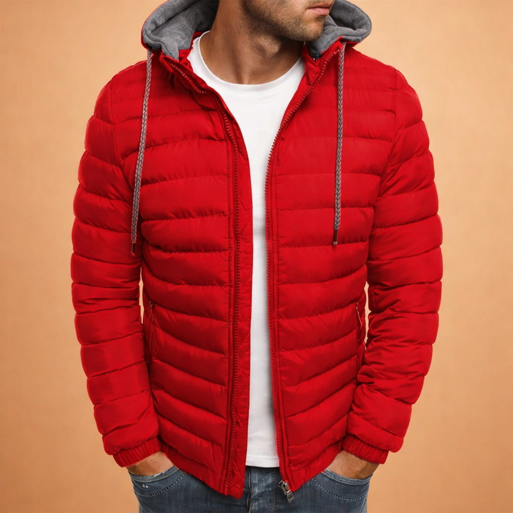 Maksymilian| Men's lightweight quilted jacket with a hood for everyday wear 7