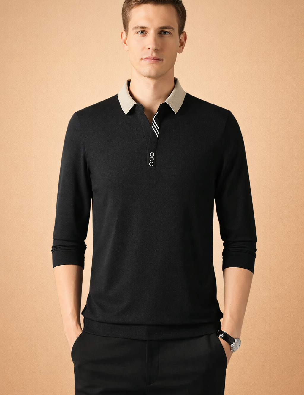 Marek | Elegant Men's Long Sleeve T-Shirt 0