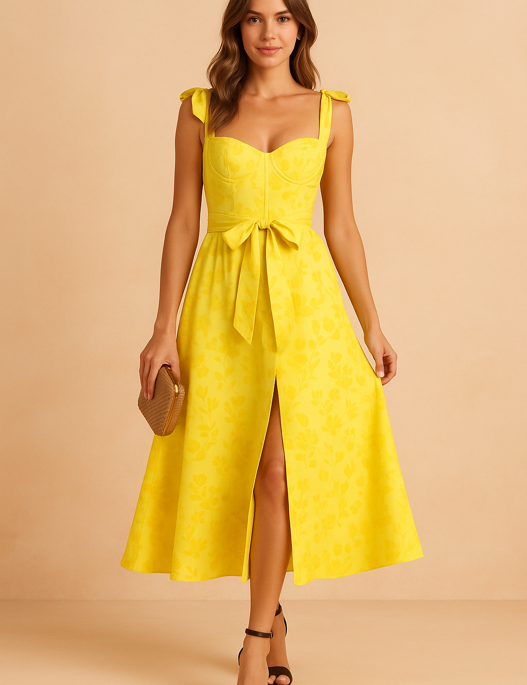 Mariana | Sophisticated long summer dress with Volante 0