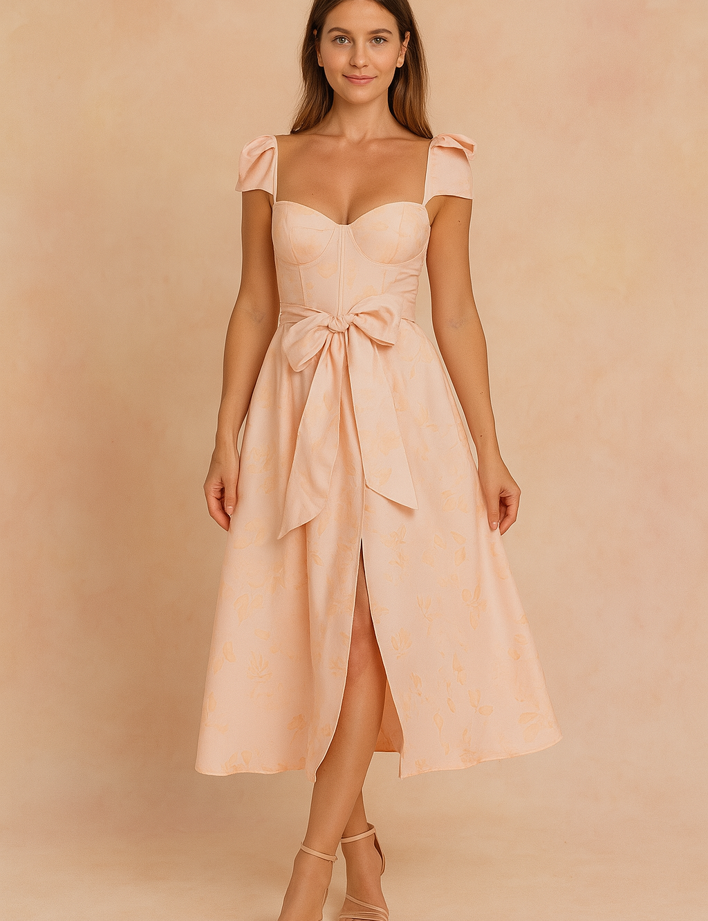 Mariana | Sophisticated long summer dress with Volante 1