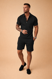 Mateusz | Men's two-piece summer polo and shorts set for everyday wear 0
