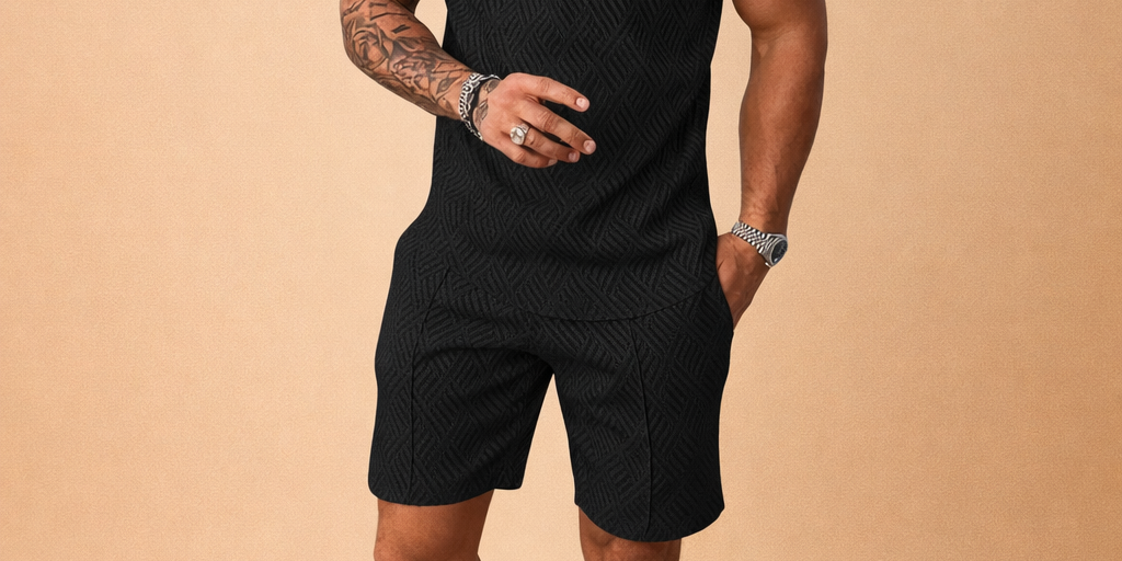 Mateusz | Men's two-piece summer polo and shorts set for everyday wear 0