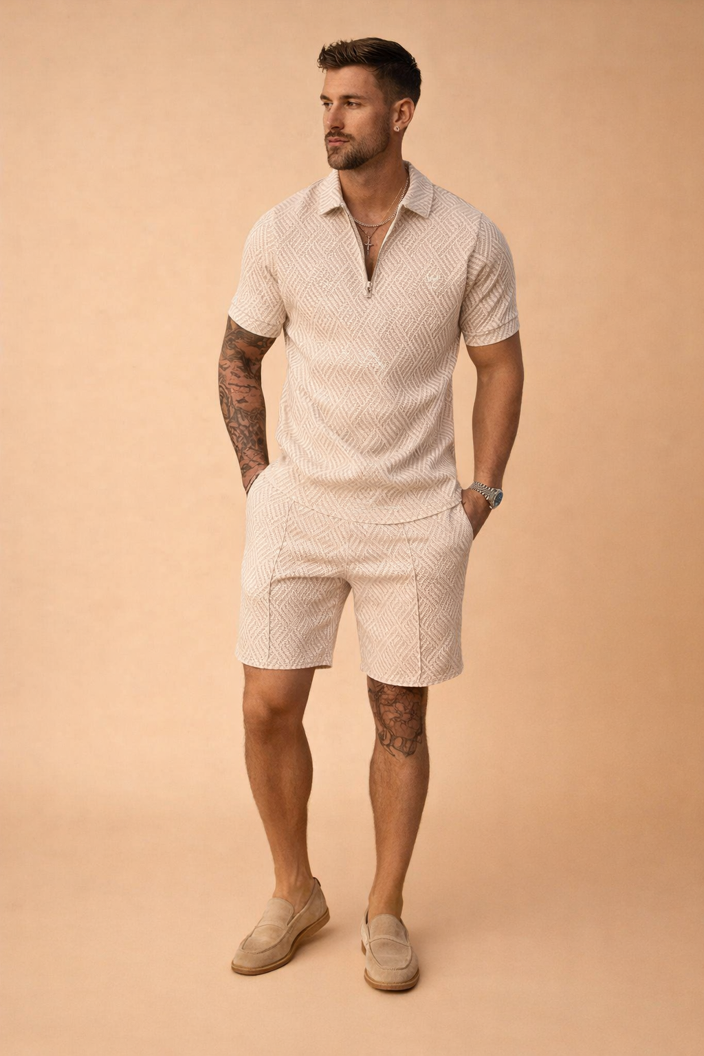 Mateusz | Men's two-piece summer polo and shorts set for everyday wear 2