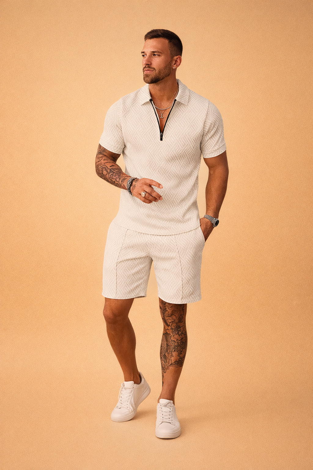 Mateusz | Men's two-piece summer polo and shorts set for everyday wear 5