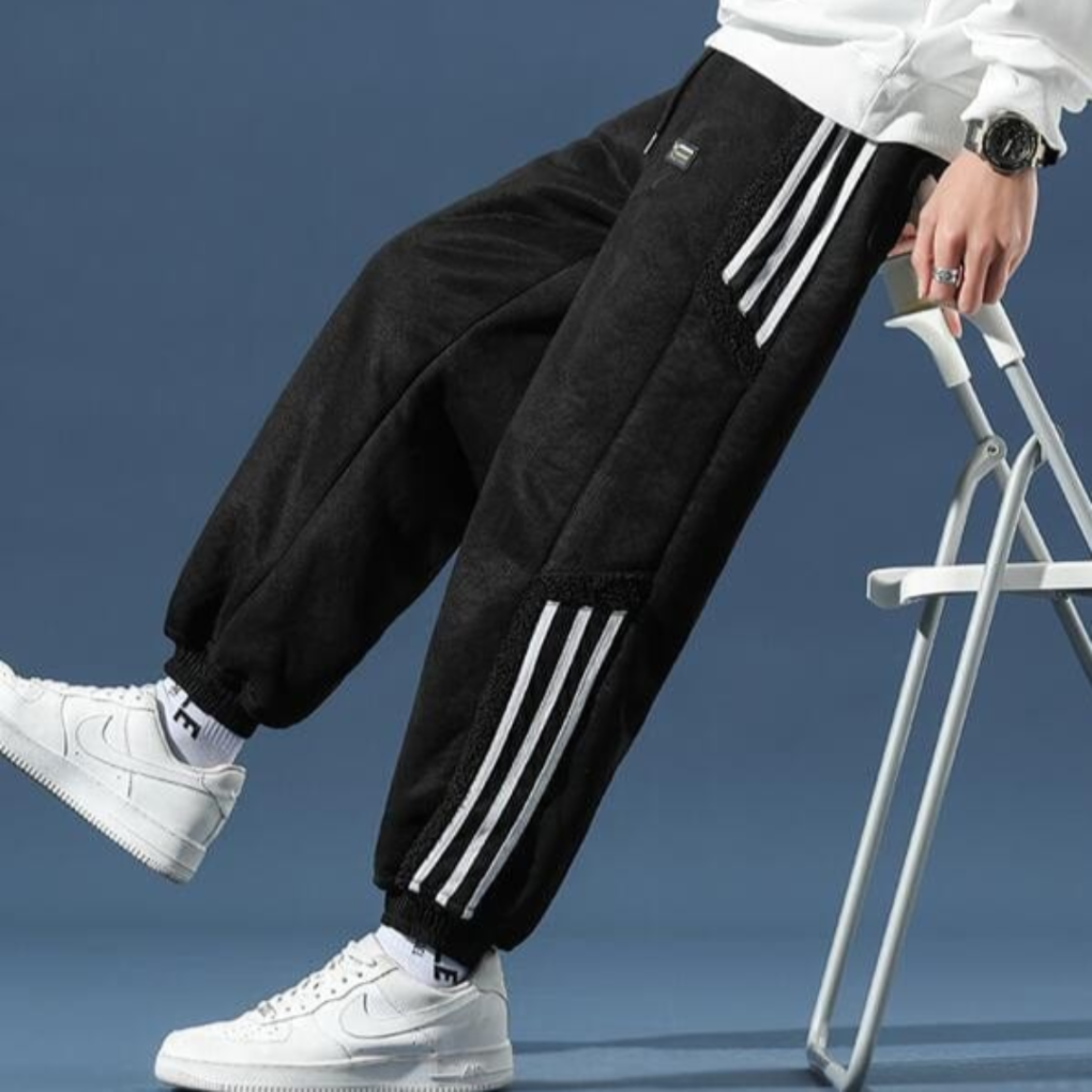 Men's Baggy Trackpants with Contrast Side Stripe for Street Style 0