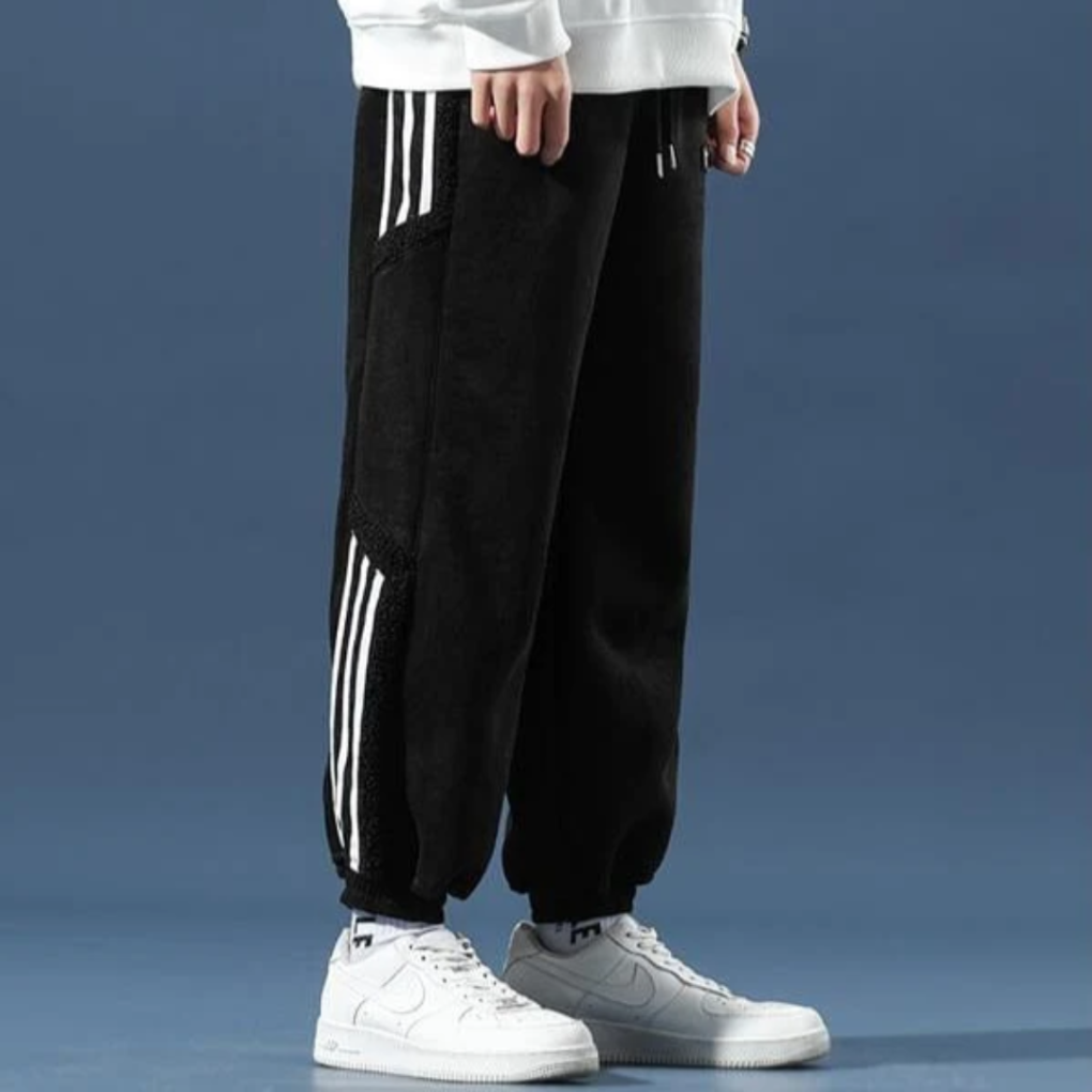 Men's Baggy Trackpants with Contrast Side Stripe for Street Style 1