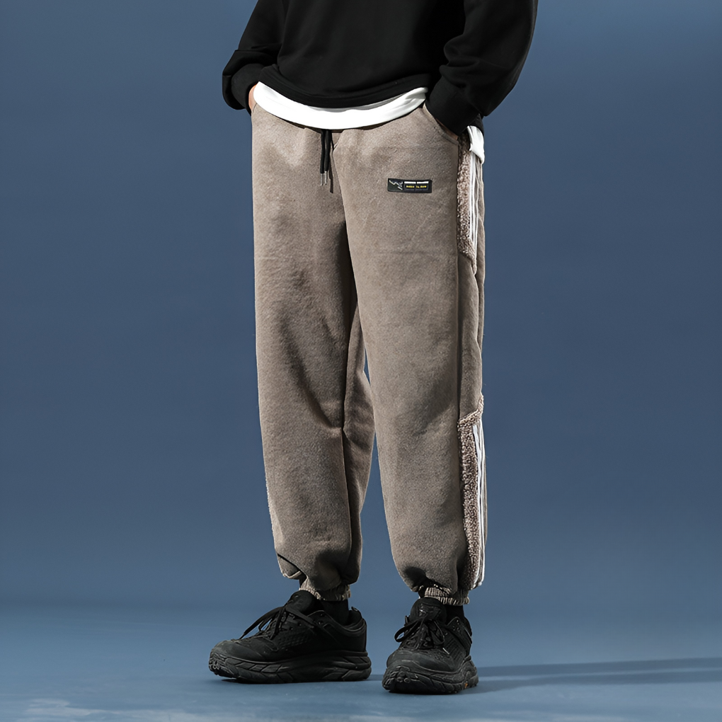 Men's Baggy Trackpants with Contrast Side Stripe for Street Style 2