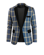 Men's Blazer Jacket Tailored Fit Checked Design for Casual and Formal Wear 0