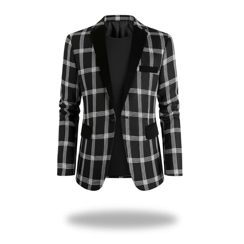 Men's Blazer Jacket Tailored Fit Checked Design for Casual and Formal Wear 1