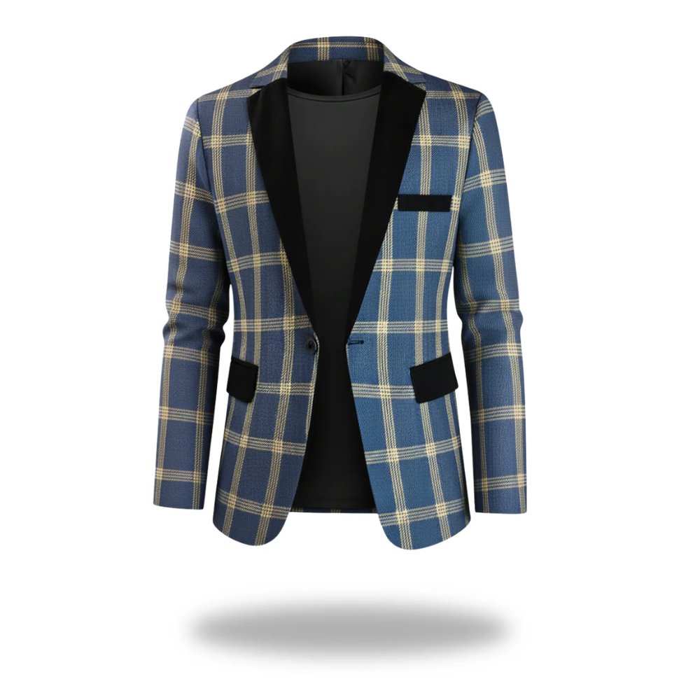 Men's Blazer Jacket Tailored Fit Checked Design for Casual and Formal Wear 2
