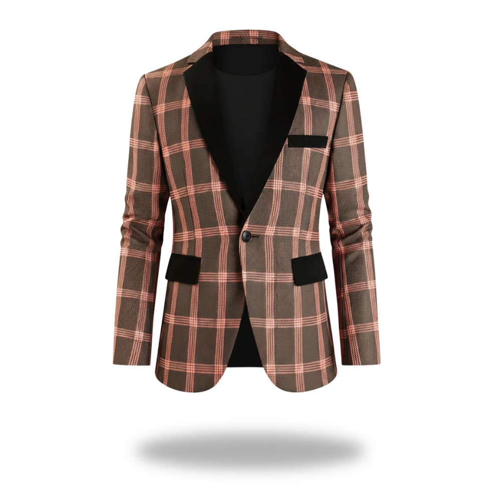 Men's Blazer Jacket Tailored Fit Checked Design for Casual and Formal Wear 3