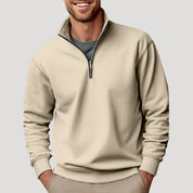Men's Casual Quarter Zip Sweatshirt - Stylish and Comfortable Layering Piece for Everyday Wear 1