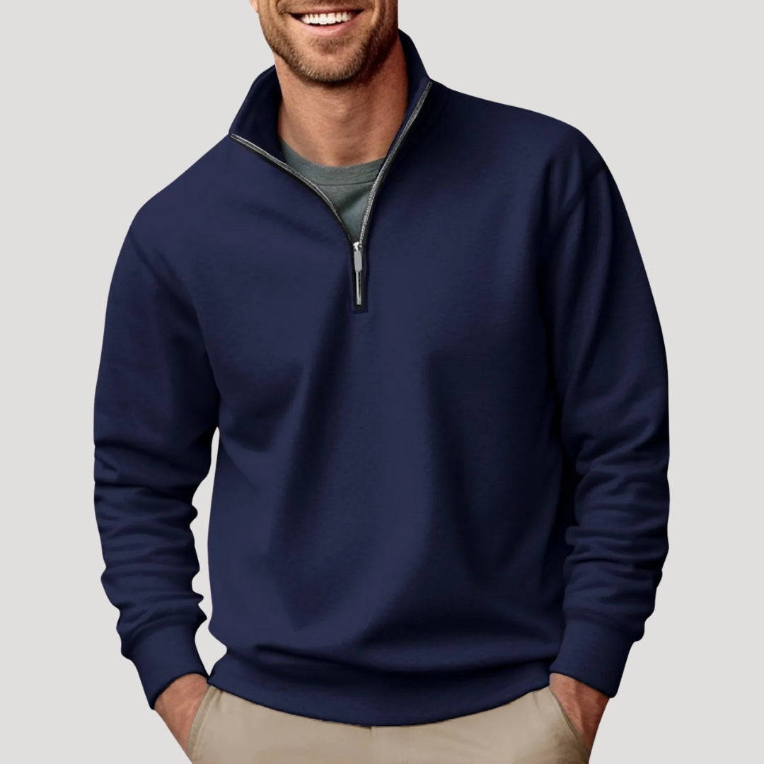Men's Casual Quarter Zip Sweatshirt - Stylish and Comfortable Layering Piece for Everyday Wear 2