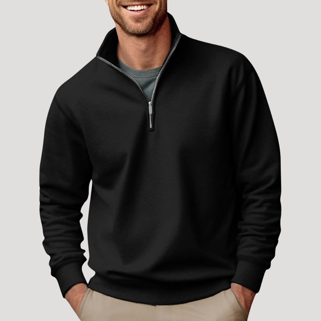 Men's Casual Quarter Zip Sweatshirt - Stylish and Comfortable Layering Piece for Everyday Wear 4