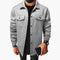 Men's Classic Shirt Jacket with Button Placket and Chest Pockets for Stylish Layering 0