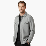 Men's Classic Shirt Jacket with Button Placket and Chest Pockets for Stylish Layering 2
