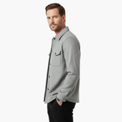 Men's Classic Shirt Jacket with Button Placket and Chest Pockets for Stylish Layering 3