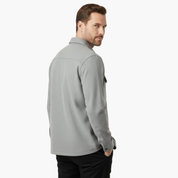 Men's Classic Shirt Jacket with Button Placket and Chest Pockets for Stylish Layering 4