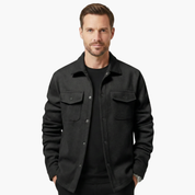 Men's Classic Shirt Jacket with Button Placket and Chest Pockets for Stylish Layering 8