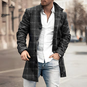Men's Coat - Stylish Long Button-Up Overcoat for Versatile and Elegant Outerwear 1