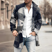 Men's Coat - Stylish Long Button-Up Overcoat for Versatile and Elegant Outerwear 2