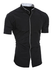 Men's Dress Shirt Slim Fit Short Sleeve Button Up Casual Style for Business or Evening Wear 0