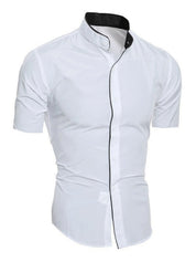 Men's Dress Shirt Slim Fit Short Sleeve Button Up Casual Style for Business or Evening Wear 2