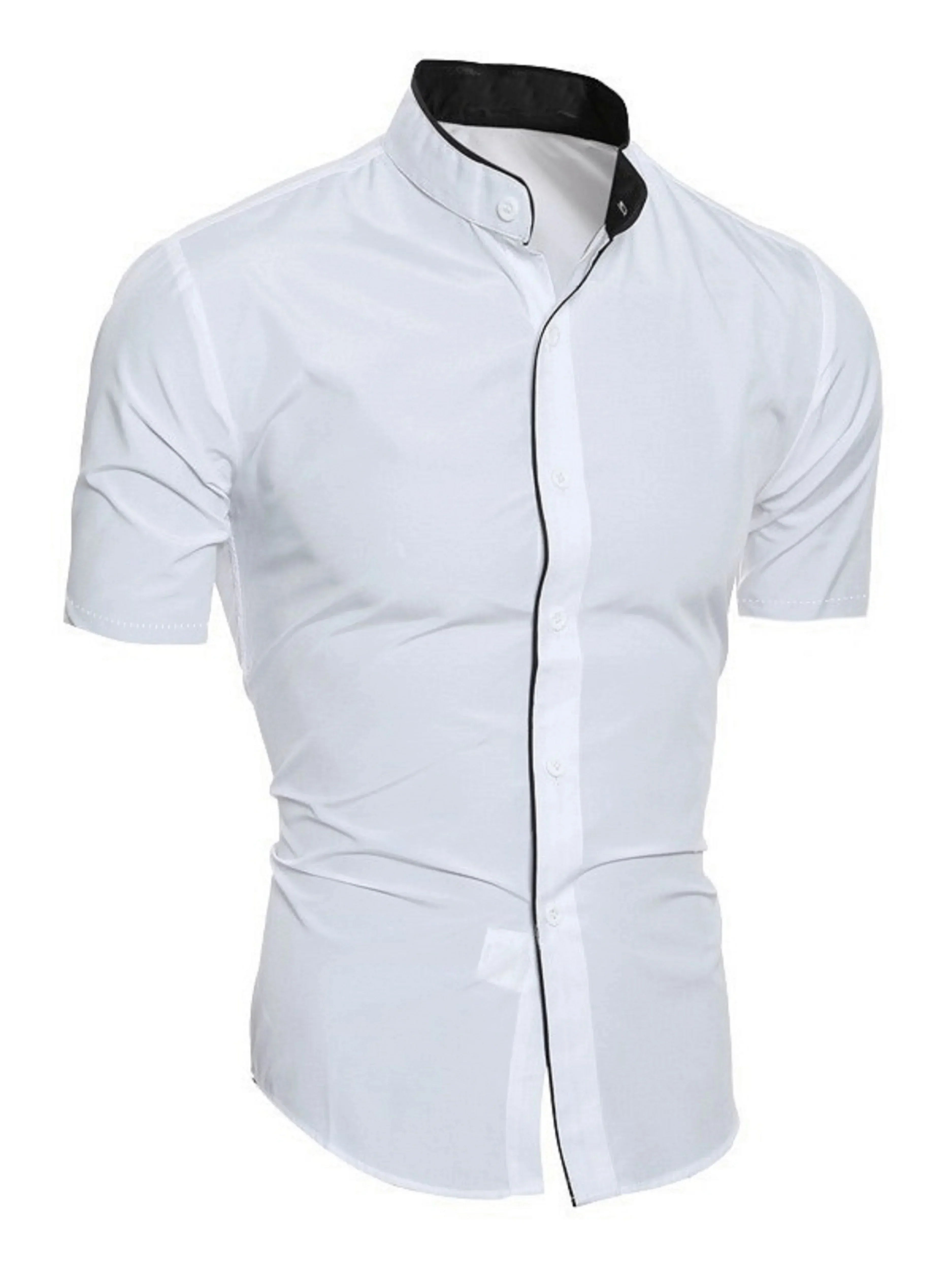 Men's Dress Shirt Slim Fit Short Sleeve Button Up Casual Style for Business or Evening Wear 2