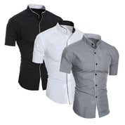 Men's Dress Shirt Slim Fit Short Sleeve Button Up Casual Style for Business or Evening Wear 3
