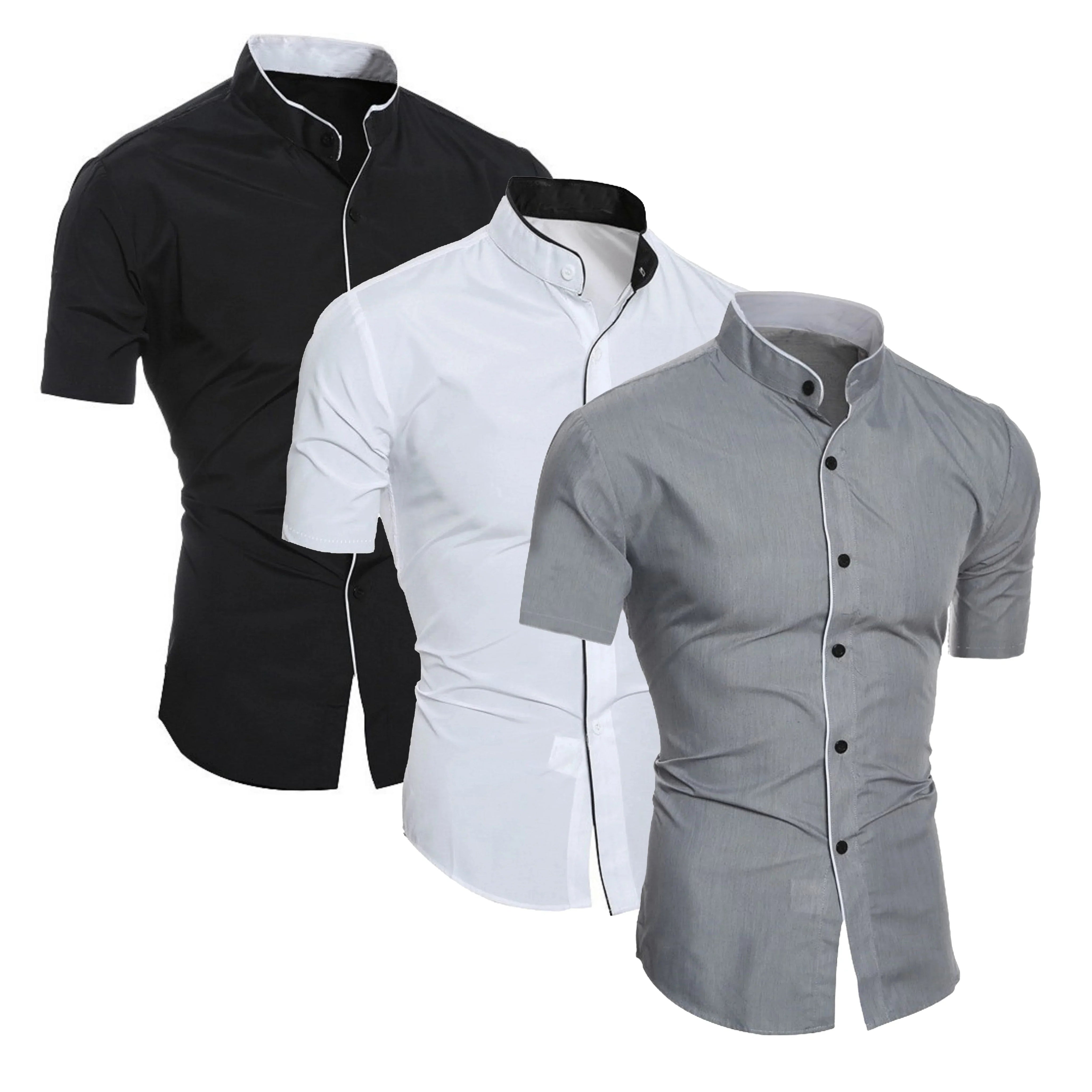 Men's Dress Shirt Slim Fit Short Sleeve Button Up Casual Style for Business or Evening Wear 3