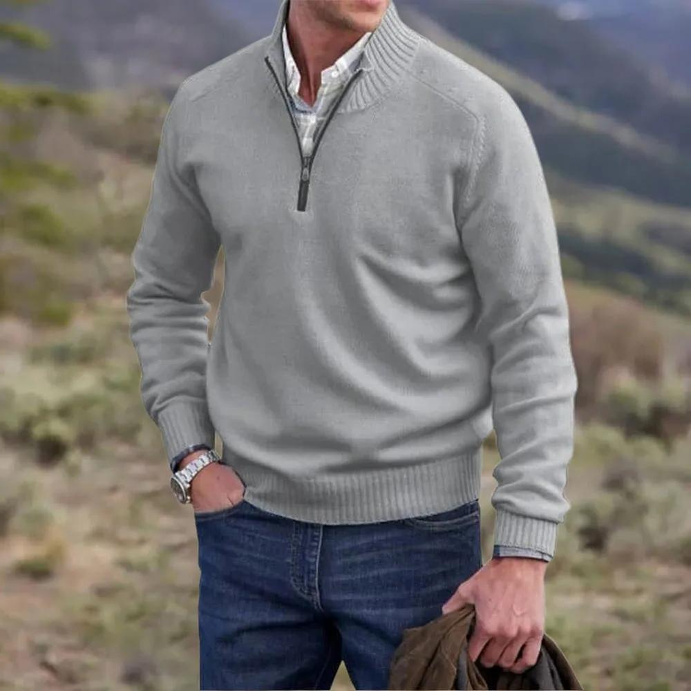 Men's Half Zip Sweatshirt - Versatile Half Zip Jumper for Casual Comfort and Stylish Layering 1