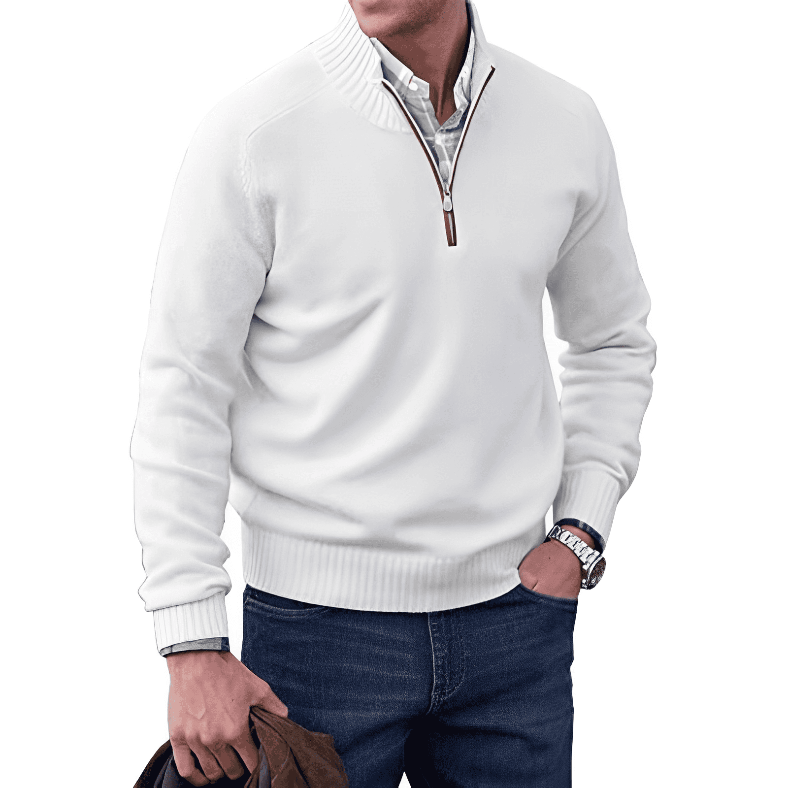 Men's Half Zip Sweatshirt - Versatile Half Zip Jumper for Casual Comfort and Stylish Layering 2
