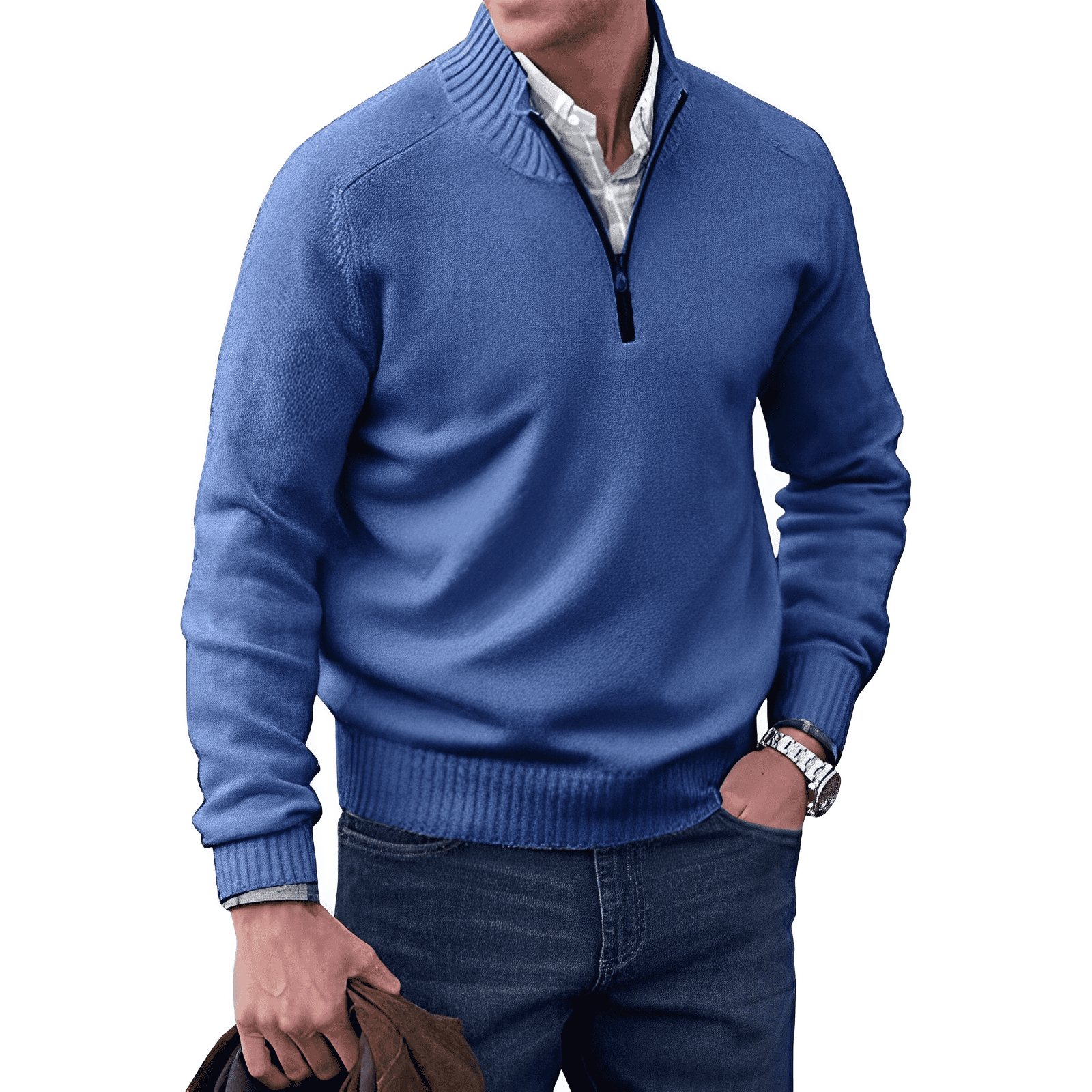 Men's Half Zip Sweatshirt - Versatile Half Zip Jumper for Casual Comfort and Stylish Layering 3