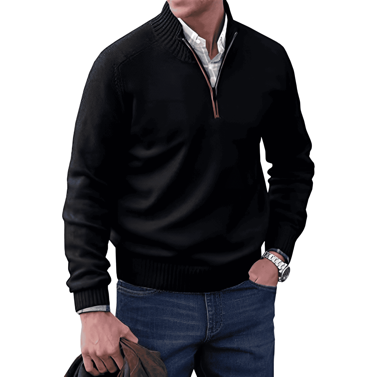 Men's Half Zip Sweatshirt - Versatile Half Zip Jumper for Casual Comfort and Stylish Layering 9