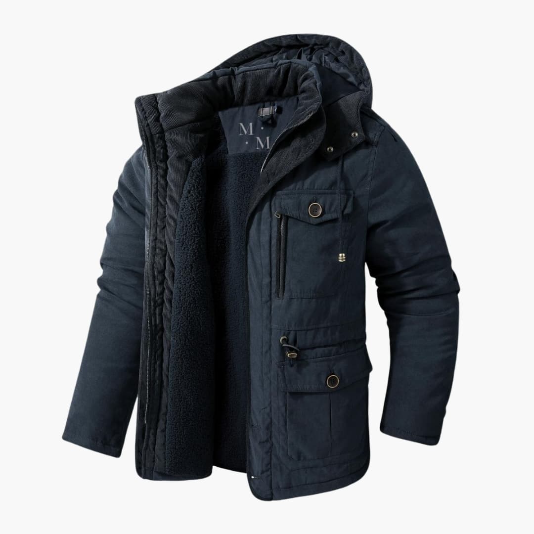 Men's Hooded Fleece Jacket - Winter Jacket with Multi-Pockets for Cold Weather 2