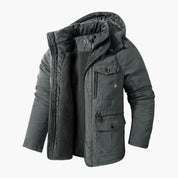 Men's Hooded Fleece Jacket - Winter Jacket with Multi-Pockets for Cold Weather 3