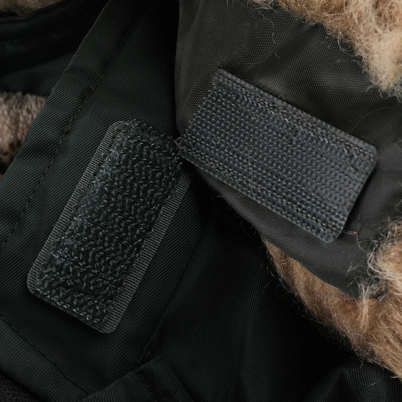 Men's Hooded Winter Bomber Jacket with Fluffy Trim and Zip Pockets 2