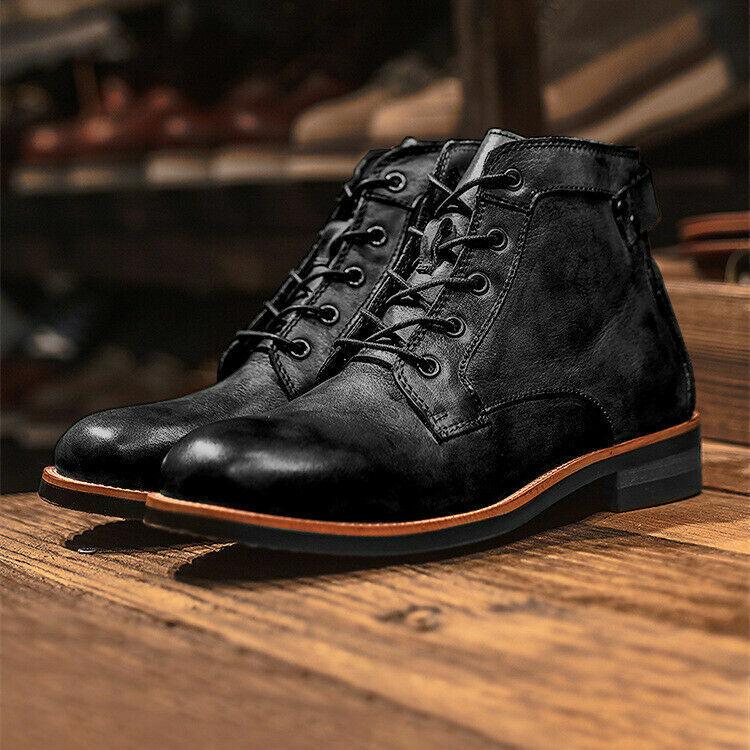 Men's Leather Lace-Up Ankle Boots 0