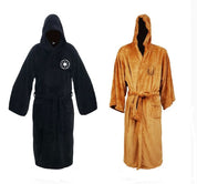 Men's Long Flannel Bathrobe with Hood and Belt - Soft Absorbent Dressing Gown for Comfort and Warmth 2